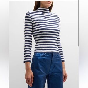 Veronica Beard Pierre Stripped Knit Mock Neck Top. Size: XS. Great condition